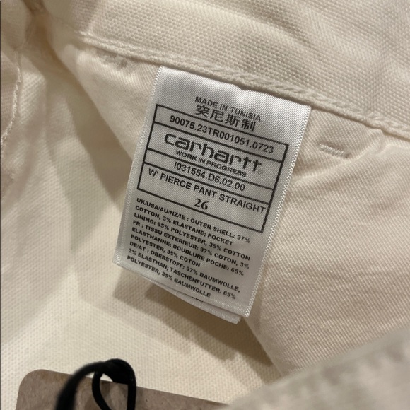 Carhartt WIP Pierce Pant NWT Hudson Off White - Picture 5 of 12